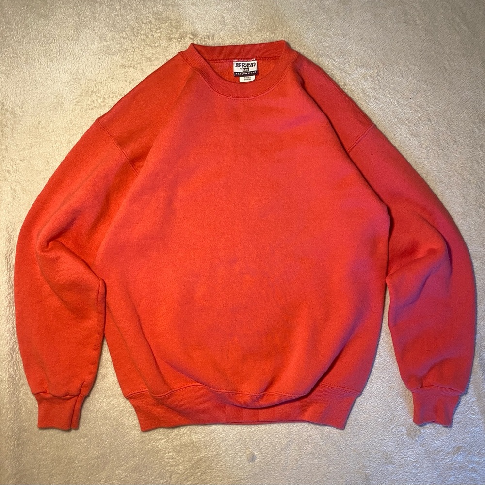 Vintage Sturdy Sweats by Lee Women’s Vibrant Salmon Crewneck Sweater